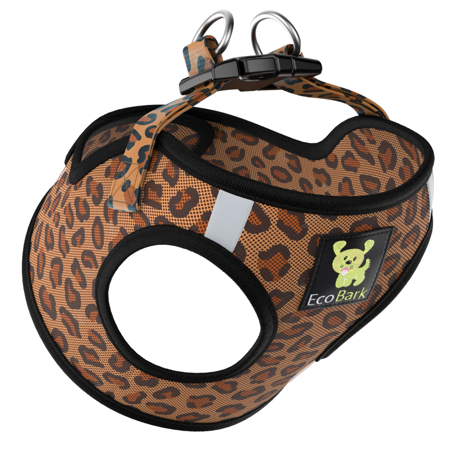 EcoBark Step In Dog Harness - XXXS to Medium Breeds- Reflective Soft Mesh Harness for Teacup, Small Dogs and Puppies / Cheetah