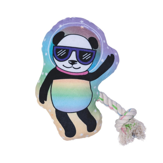 Space Panda Plush Dog Toy – with Squeaker & Crinkle Paper for Fun Play