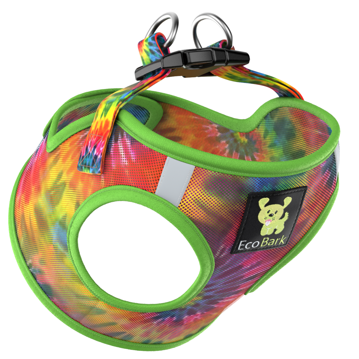 EcoBark Step In Dog Harness - XXXS to Medium Breeds- Reflective Soft Mesh Harness for Teacup, Small Dogs and Puppies / Tie-dye