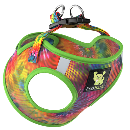 EcoBark Step In Dog Harness - XXXS to Medium Breeds- Reflective Soft Mesh Harness for Teacup, Small Dogs and Puppies / Tie-dye