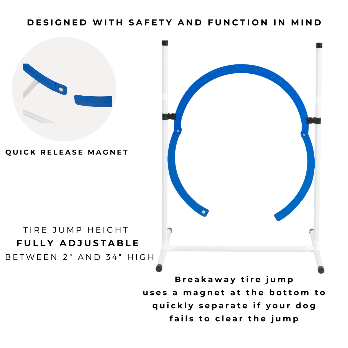 Better Sporting Dogs 4-Pack Adjustable Dog Agility Jumps – Bar & Tire Jumps