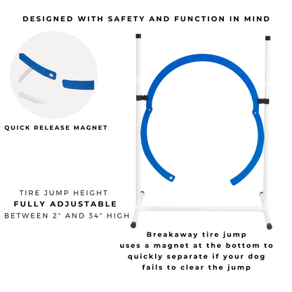 Better Sporting Dogs 4-Pack Adjustable Dog Agility Jumps – Bar & Tire Jumps