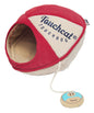 Touchcat ® 'Oval Saucer' Collapsible Walk-Through Kitty Pet Cat Bed House w/ Play Active Teaser Toy