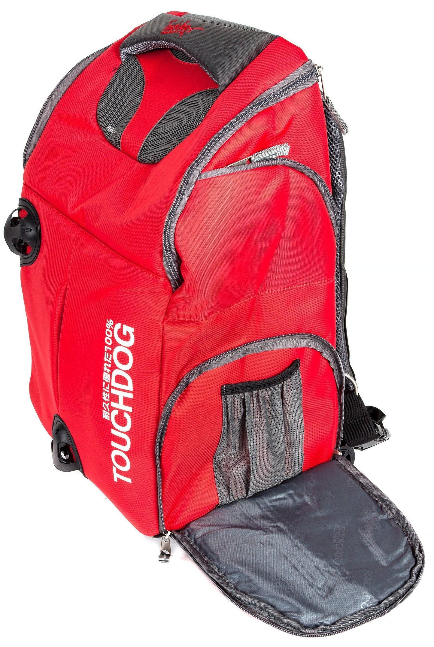 Touchdog ® 'Wuffle Duffle' 2-in-1 Wheeled Backpack Sporty Pet Carrier