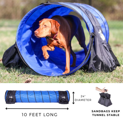 Better Sporting Dogs 3 Piece Dog Agility Equipment Set – with Jumps & Tunnel
