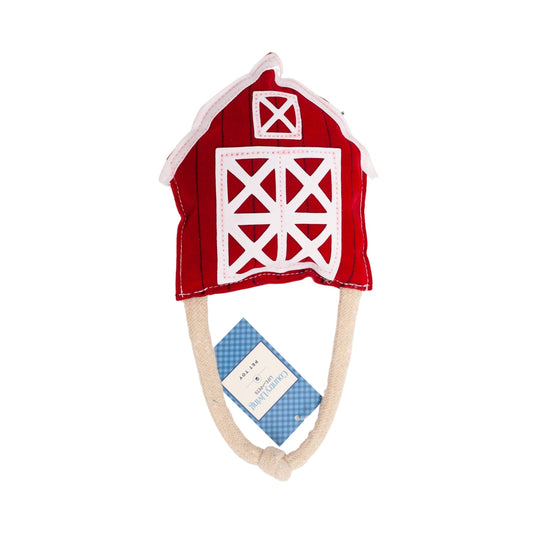 Country Living Faux Leather Red Barn Dog Chew Toy – Safe, Long-Lasting, and Non-Toxic