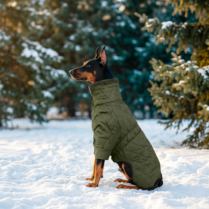 Waterproof Fleece-Lined Dog Snow Jacket with High Collar – S–3XL