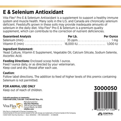 Vita Flex E and Selenium Supplement for Horses 20lbs. 320 Day Supply