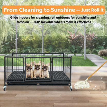 42" Stackable Dog Crate 43T+WHLP02