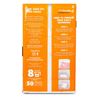 WizSmart Essentials Pads with Charcoal, XL, 50 ct
